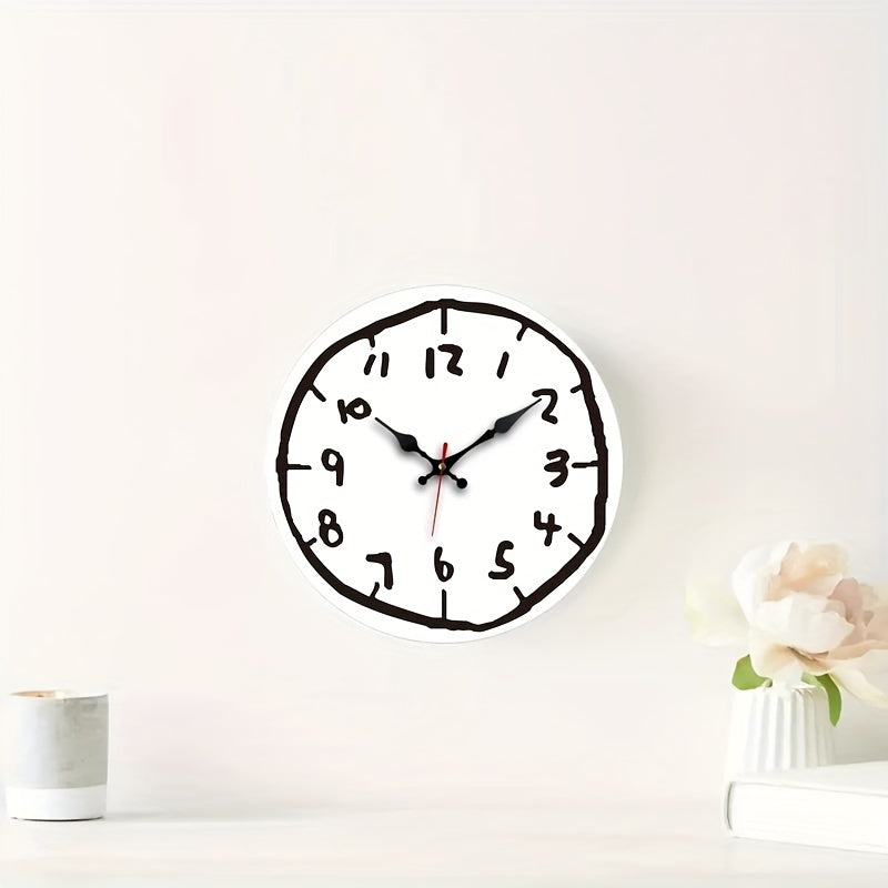 WOODEN HAND-DRAWN WALL CLOCK