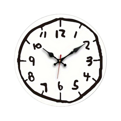 WOODEN HAND-DRAWN WALL CLOCK