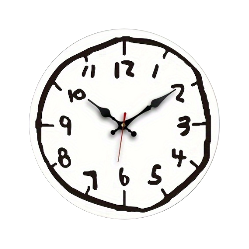 WOODEN HAND-DRAWN WALL CLOCK