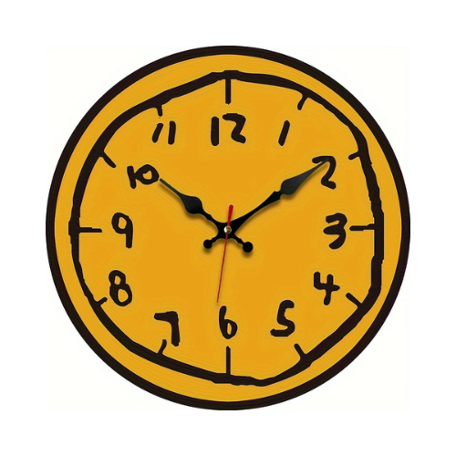WOODEN HAND-DRAWN WALL CLOCK